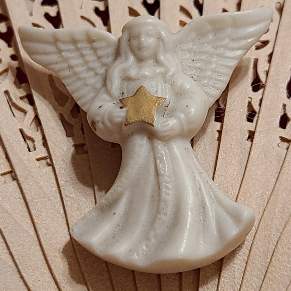 Lenox White and Gold Angel Brooch